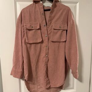 PrettyLittleThing Blush Corduroy Shirt